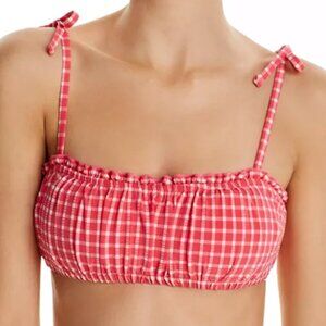 RED CARTER Shirred Bandeau Bikini Top